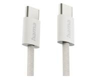 HAMA Kabel ładujący USB-C-USB-c nylonowy 1m beżowy - 1331326 - zdjęcie 2